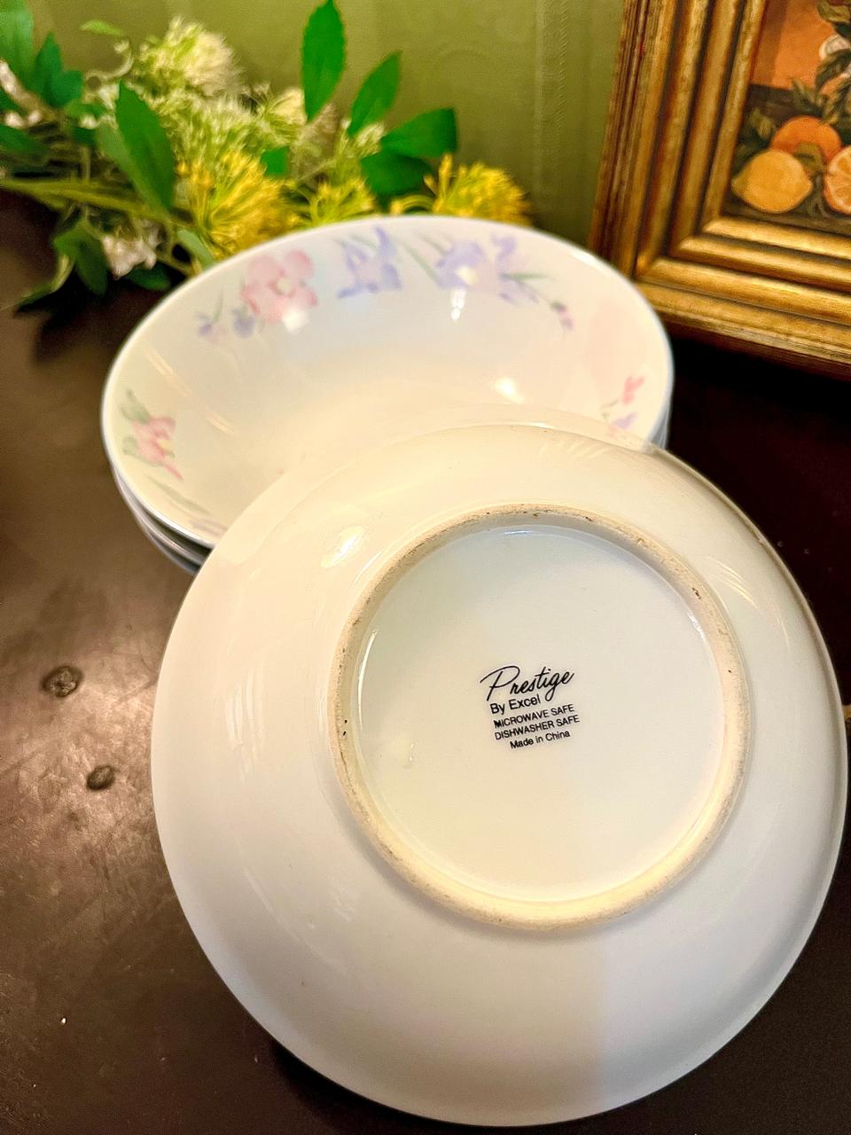 Prestige by Excel Floral Soup Bowls Set of 4 – Porcelain Serving Bowls
