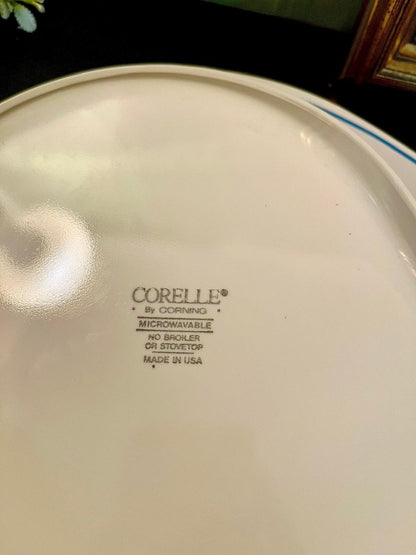 Corelle Blue Rim Ceramic Oval Serving Platter 30 cm (each)