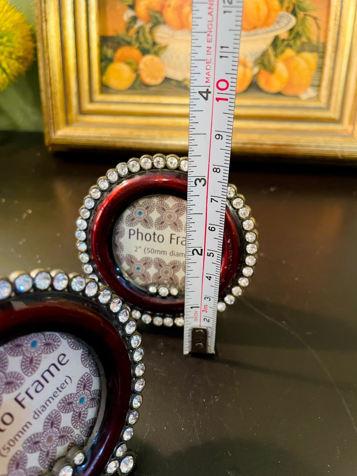 Vintage Rhinestone Mini Photo Frames Set of 2 – 3 Inch