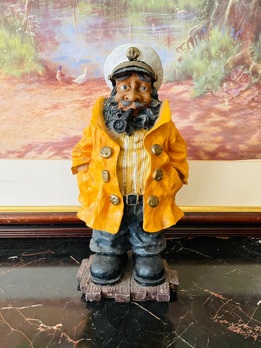 vintage nautical figurine, sea captain statue, maritime home decor, sailor resin figurine, nautical collectibles England, fisherman figurine vintage, rare thrift finds, coastal cottage decor, maritime captain statue, antique sailor collectible