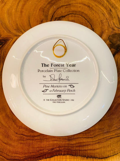 Vintage Pine Marten Plate Forest Year February Porcelain 1982