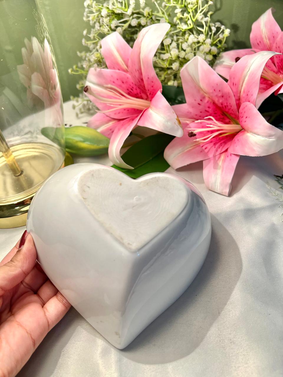 White Heart-Shaped Serving Bowl – 5.5 Inch