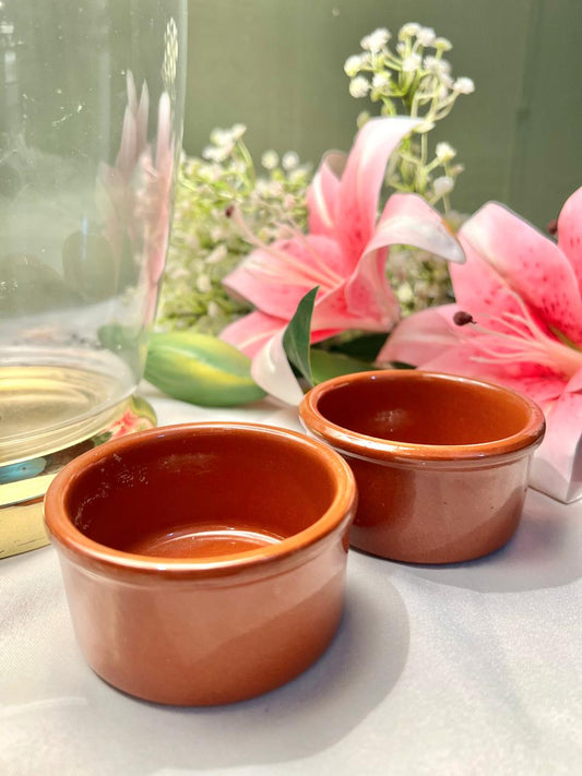 Terracotta Oven-Safe Ramekin Bowls – 2 Piece, Approx. 8 cm
