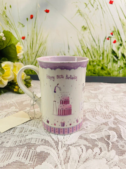 Happy 50th Birthday Fine Bone China Mug