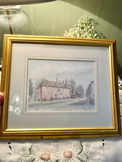 Vintage Jane Austen’s House Chawton Framed Art Water Color Painting 13 inches