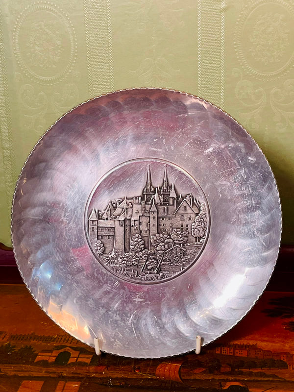 8" Silver-Tone Neuchâtel Castle Decorative Wall Plate