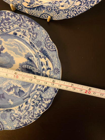 Vintage Copeland Spode Italian Blue Transferware Plates – Set of 2