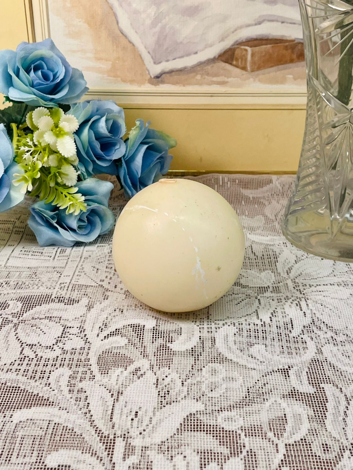 Cream Ball Candle – Decorative Sphere Candle