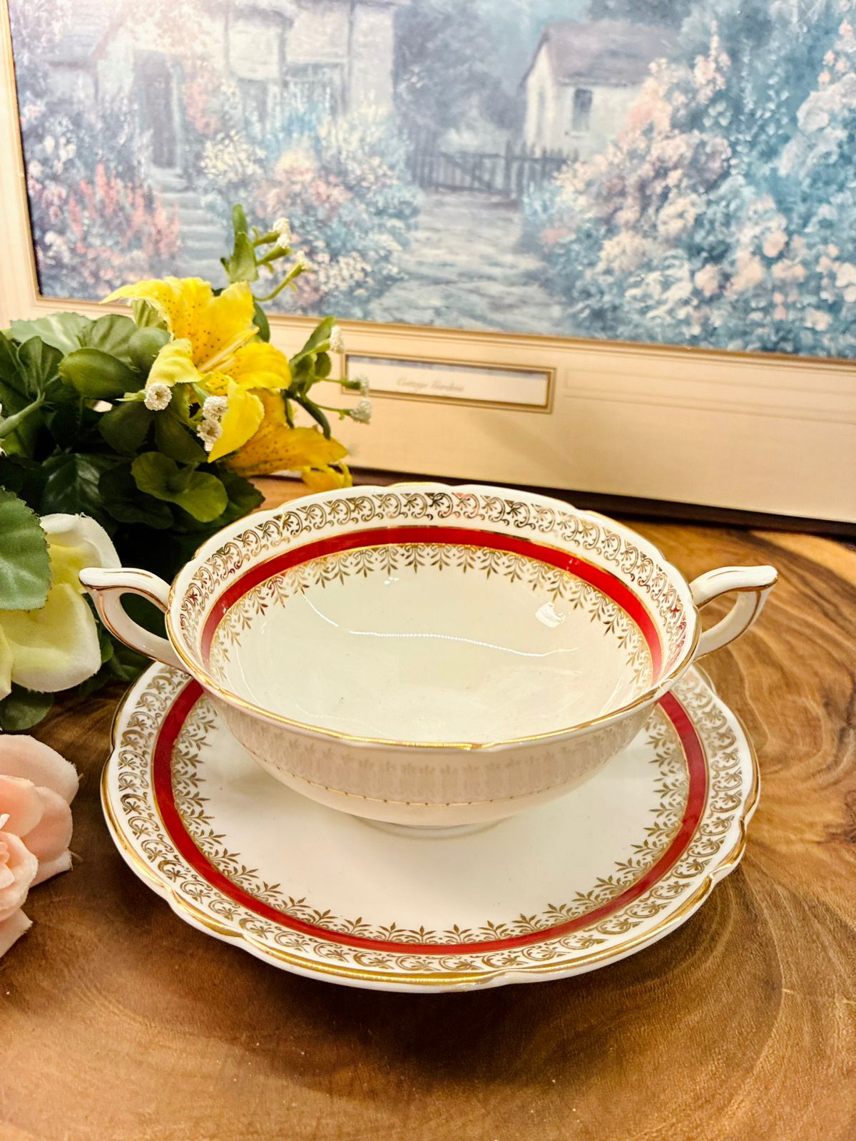 Salisbury Sarum Bone China Soup Cup & Saucer
