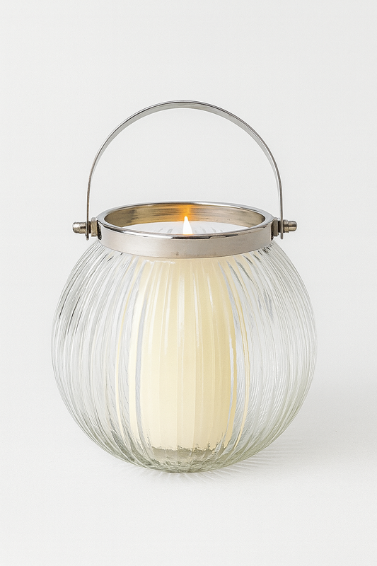 Glass Lantern with Candle – Wall Hanging for Indoor & Outdoor Home Décor