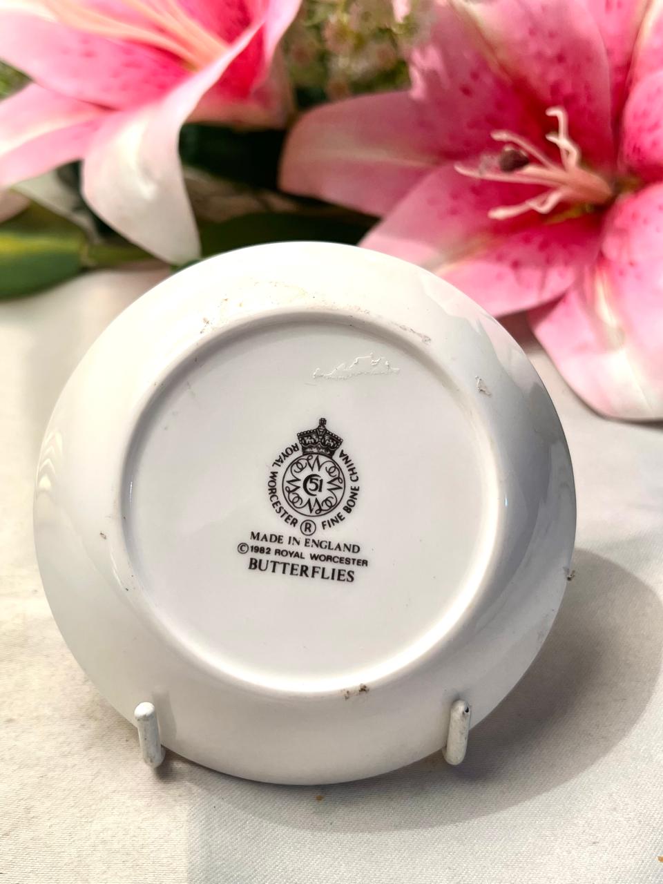 Royal Worcester “Butterflies” Fine Bone China Mini Plate Approx. 10 cm