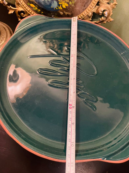 Vintage Ceramic Pizza Platter Green