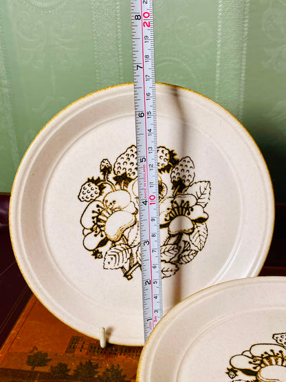 Vintage Floral Stoneware Side Plates 6.5" – Set of 6