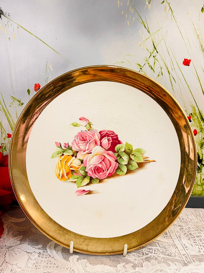 Royal Winton Grimwades Floral Plate Gold Rim 10 Inch
