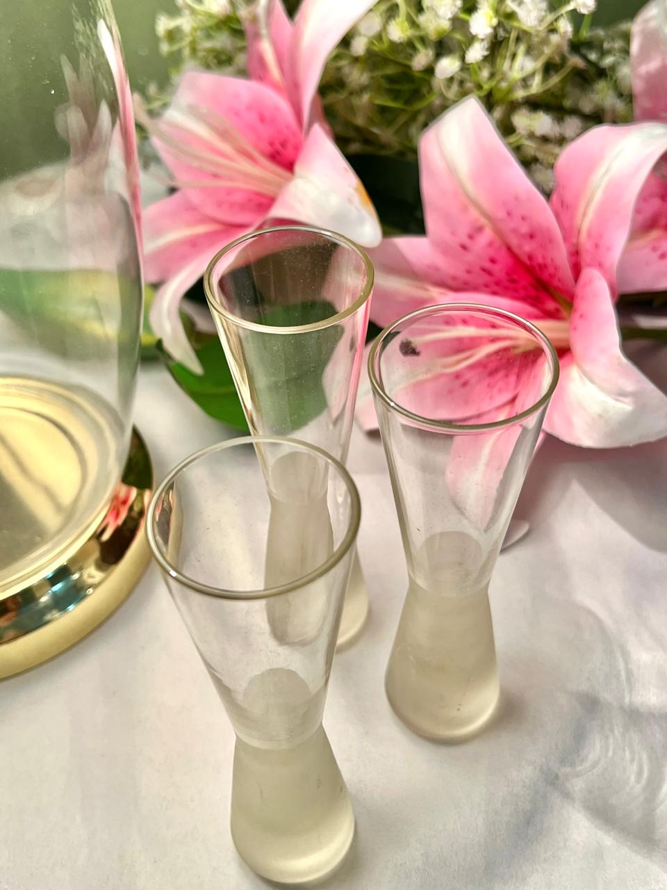 Vintage Frosted Crystal Bud Vases – 3 Pieces, 5.5 Inch