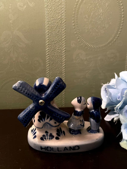 Mini Delft Blue Holland Windmill Figurine 3 Inch