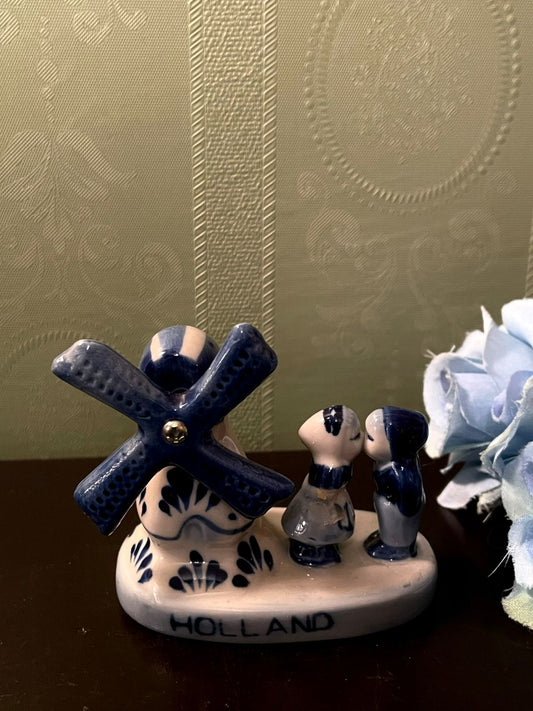 Mini Delft Blue Holland Windmill Figurine 3 Inch