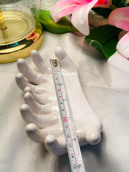 White Ceramic Hand-Shaped Jewellery Holder Approx. 14 cm