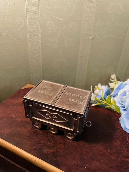 Vintage Train Car Trinket Box – Metal Railroad Wagon Keepsake Box