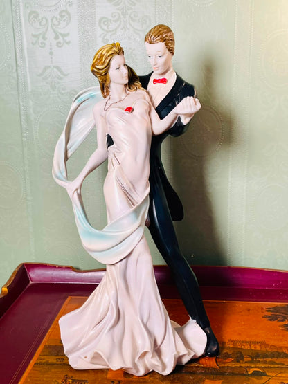 Vintage Elegant Dancing Couple Figurine 14 Inch
