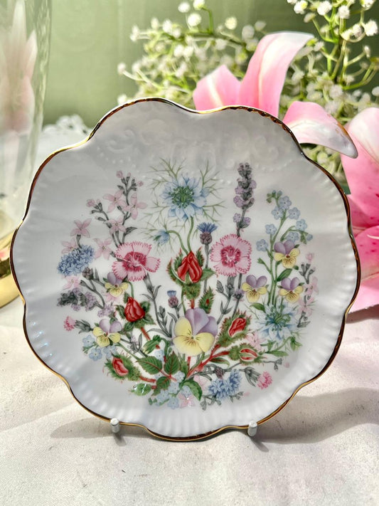 Aynsley Wild Tudor Floral Bone China Decorative Plate – 5 Inches