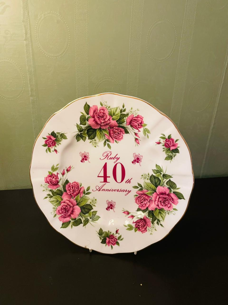 AUL Gifty Art Ruby 40th Anniversary Plate 11"