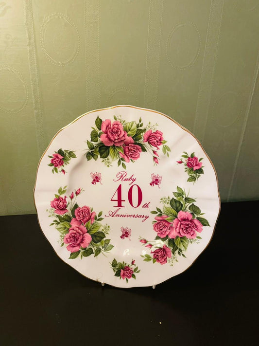 AUL Gifty Art Ruby 40th Anniversary Plate 11"
