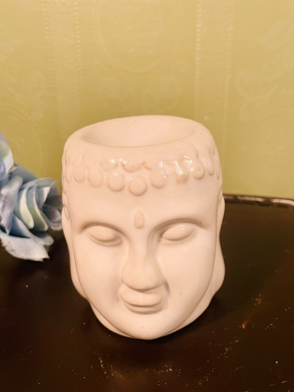 White Ceramic Buddha Head Wax Melt Burner – 5 Inch