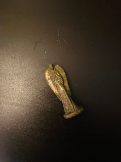 Vintage Angel Figurine brass Stone Effect Statue