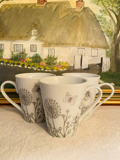 set of 3 Tea Mugs, Coffee Mug, Oven Safe, ceramic, England