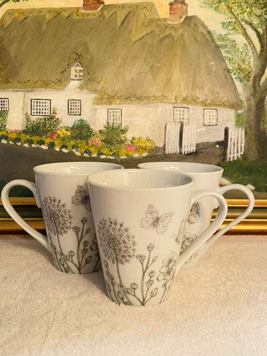 set of 3 Tea Mugs, Coffee Mug, Oven Safe, ceramic, England