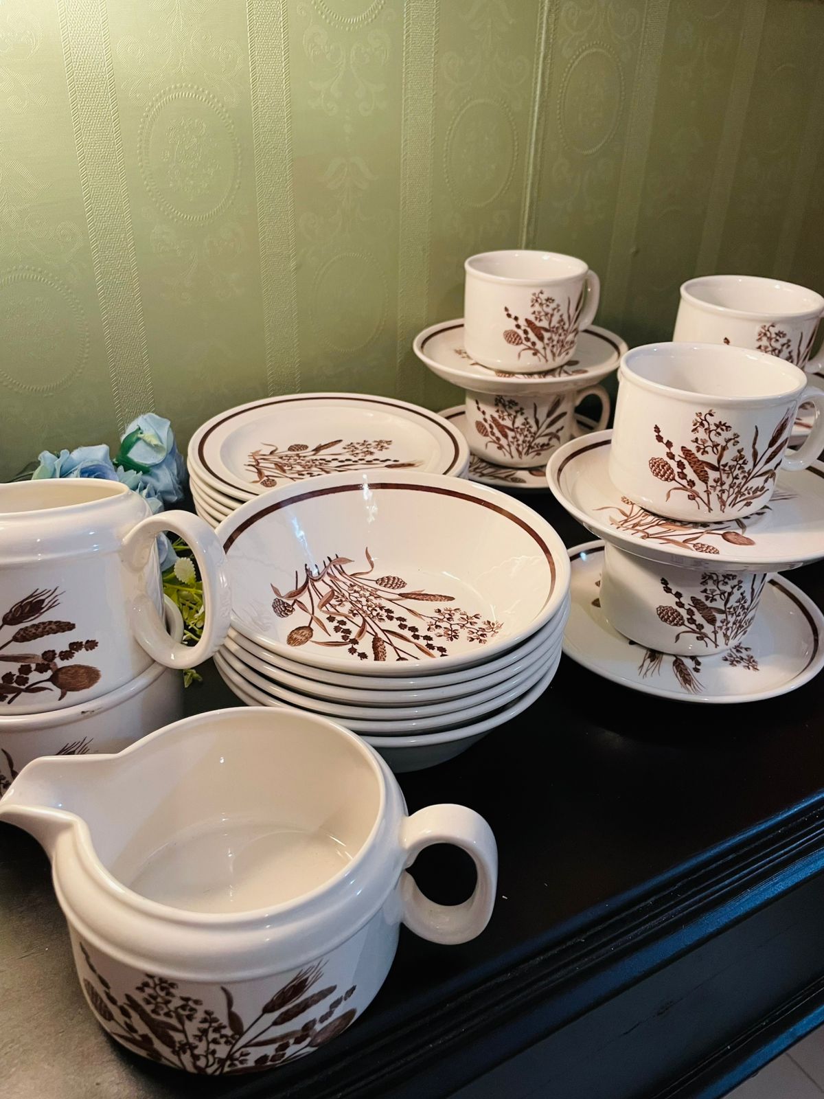 Country Lane J & G Meakin Botanical Tea Set 21 Piece