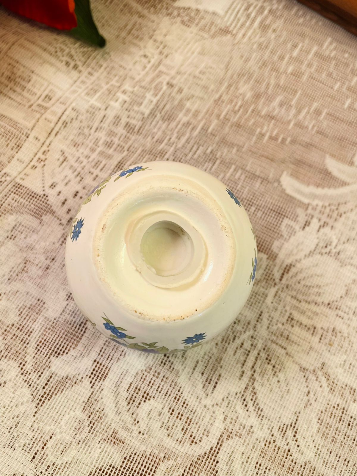 Vintage Floral Ceramic Pomander Ball Ornament