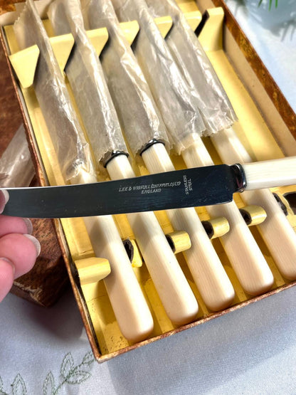 Boxed Silver-Tone Dessert Knives – 6 Pieces, 18 cm