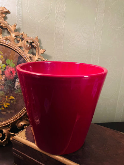 Glossy Red Ceramic Plant Pot 5 Inch Home Decor Planter