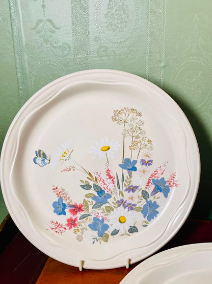 Poole England Springtime Floral Dinner Plates 10" – Set of 6