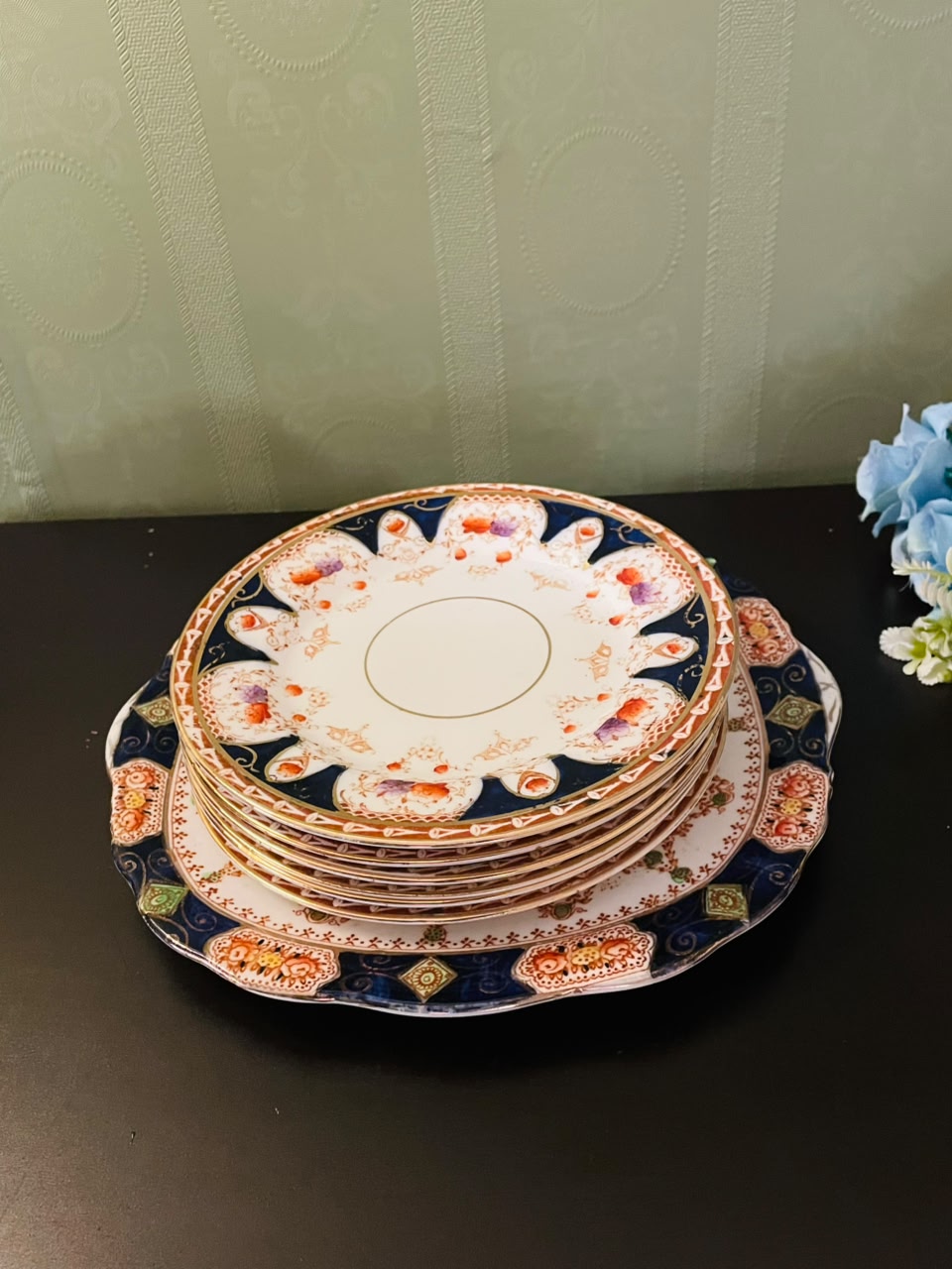 Vintage Keltcraft Imari Style Plates & Platter Set