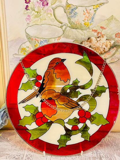 Stained Glass Style Bird Wall Hanging