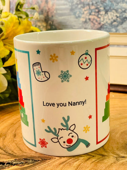 Personalised Christmas Nanny Mug | Festive Tree Ceramic Cup