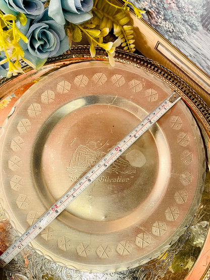Vintage Rock of Gibraltar Pewter Display Plate