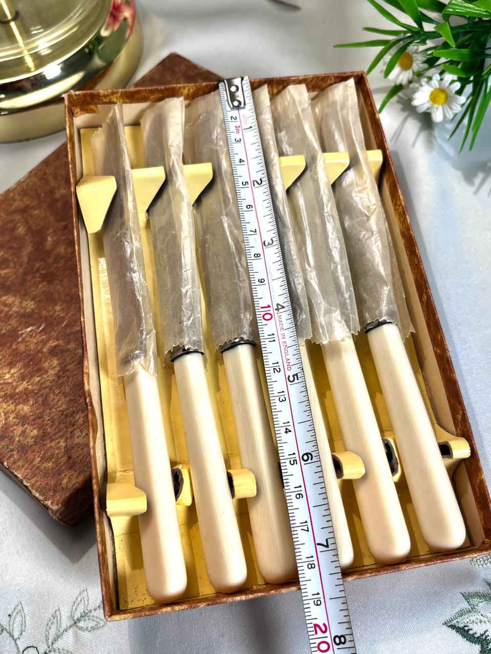 Boxed Silver-Tone Dessert Knives – 6 Pieces, 18 cm