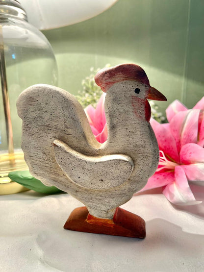 Vintage Rustic Rooster Figurine – Farmhouse Bird Ornament 16 cm