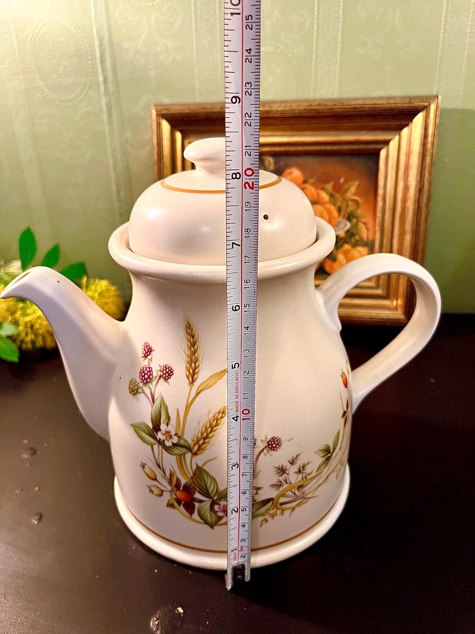 St. Michael Botanical Ceramic Coffee Pot 21 cm Gold Trim