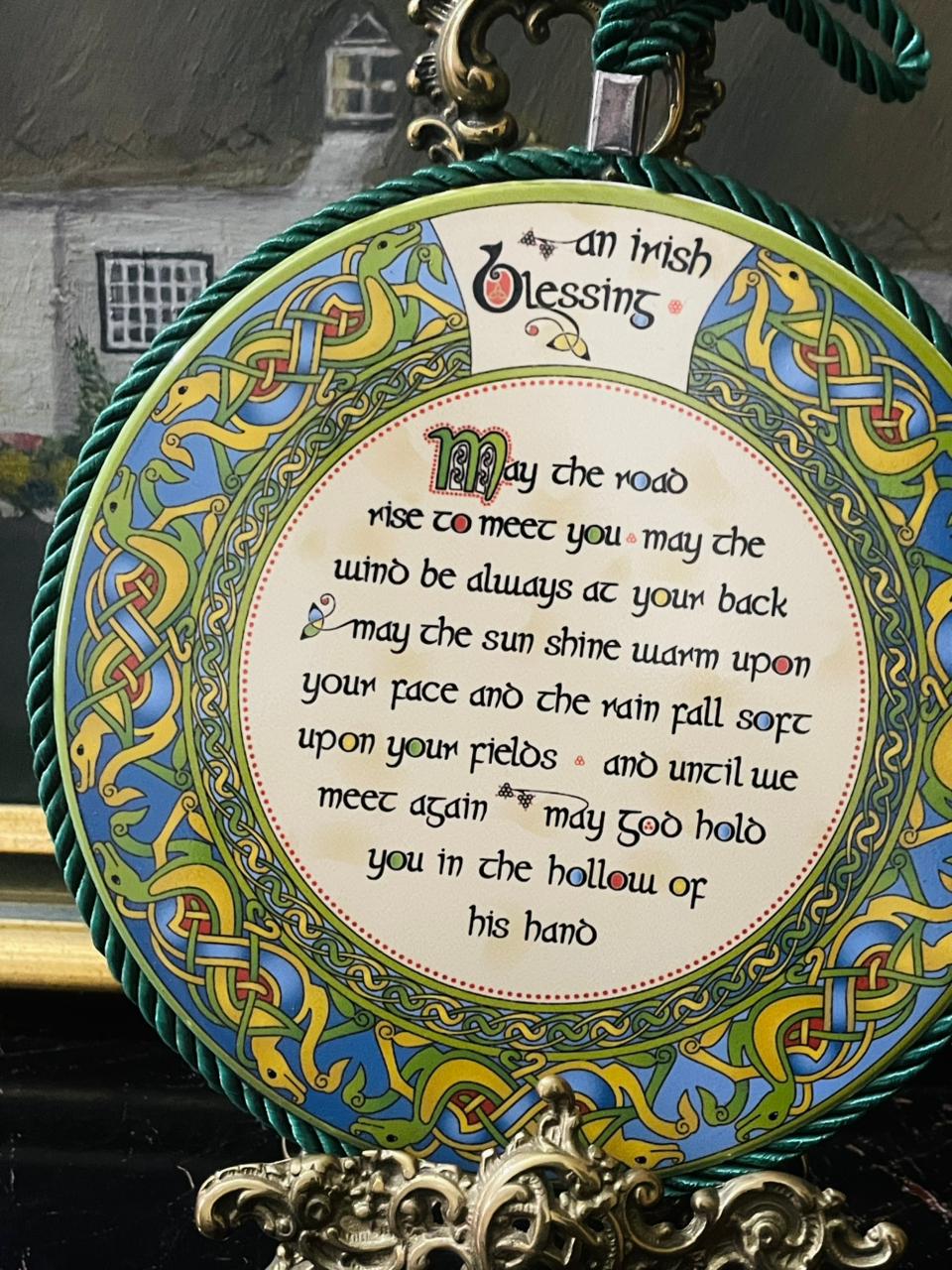 Clara Crafts Irish Weave Blessing Plaque – “An Irish Blessing” Celtic Wall Hanging