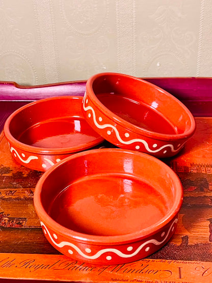 Terracotta Ceramic Baking Dishes 5 Inch – Set of 3