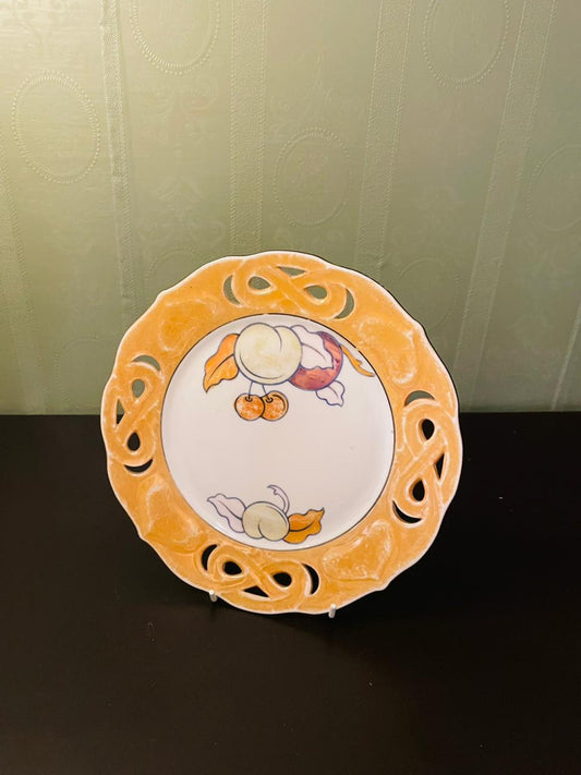 Vintage Orange Fruit Cut-Out Decorative Plate 9"