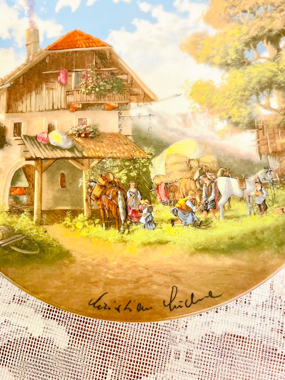 1986 Seltmann Weiden Christian Lückel Village Plate 8 in