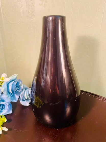 Large Black Decorative Crystal Floor Vase – 9 Inch Modern Statement Vase
