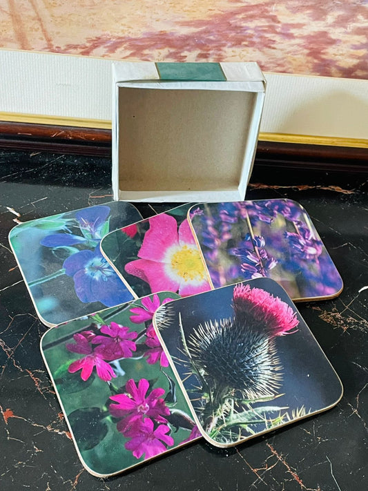 Castle Floral Coasters Set of 5 – Made in Scotland