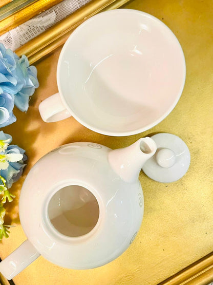 Stackable Spiral Tea-for-One Ceramic Set